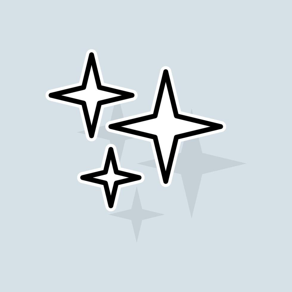 Twinkling stars line icon. Liked, like, rating, favorites, new year, christmas, rate the service, dislike, pie chart, stars. Feedback concept. sticker line icon on white background vector
