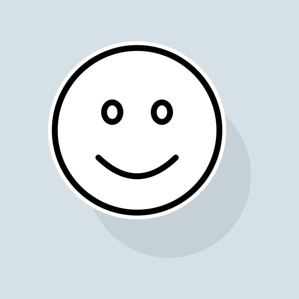 Emoji with joy line icon. Communication, emoticons, chats, stickers, attitude, emotions, mood. Emoji concept. sticker line icon on white background vector