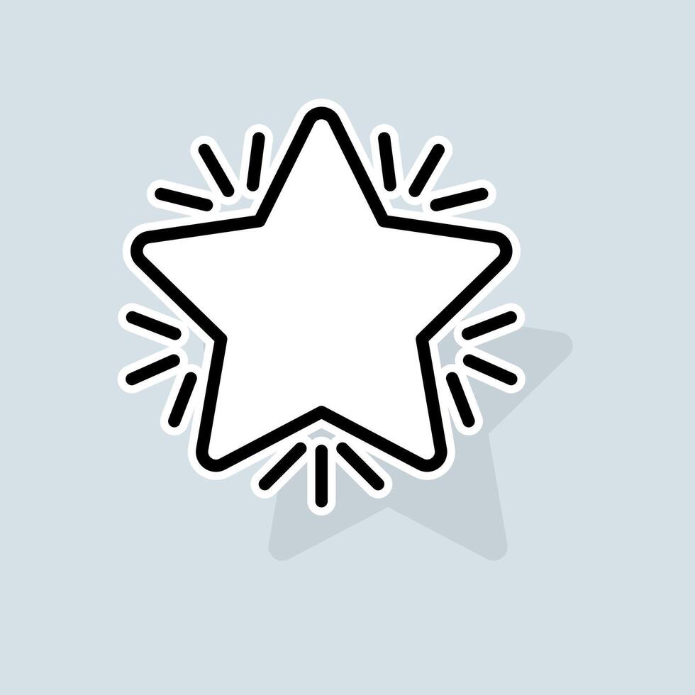 Stars with shine line icon. Liked, rating, favorites, new year, christmas, rate the service, like, dislike, pie chart, stars. Feedback concept. sticker line icon on white background vector