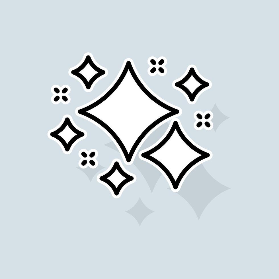 Twinkling stars line icon. Liked, like, rating, favorites, new year, christmas, rate the service, dislike, pie chart, stars. Feedback concept. sticker line icon on white background vector