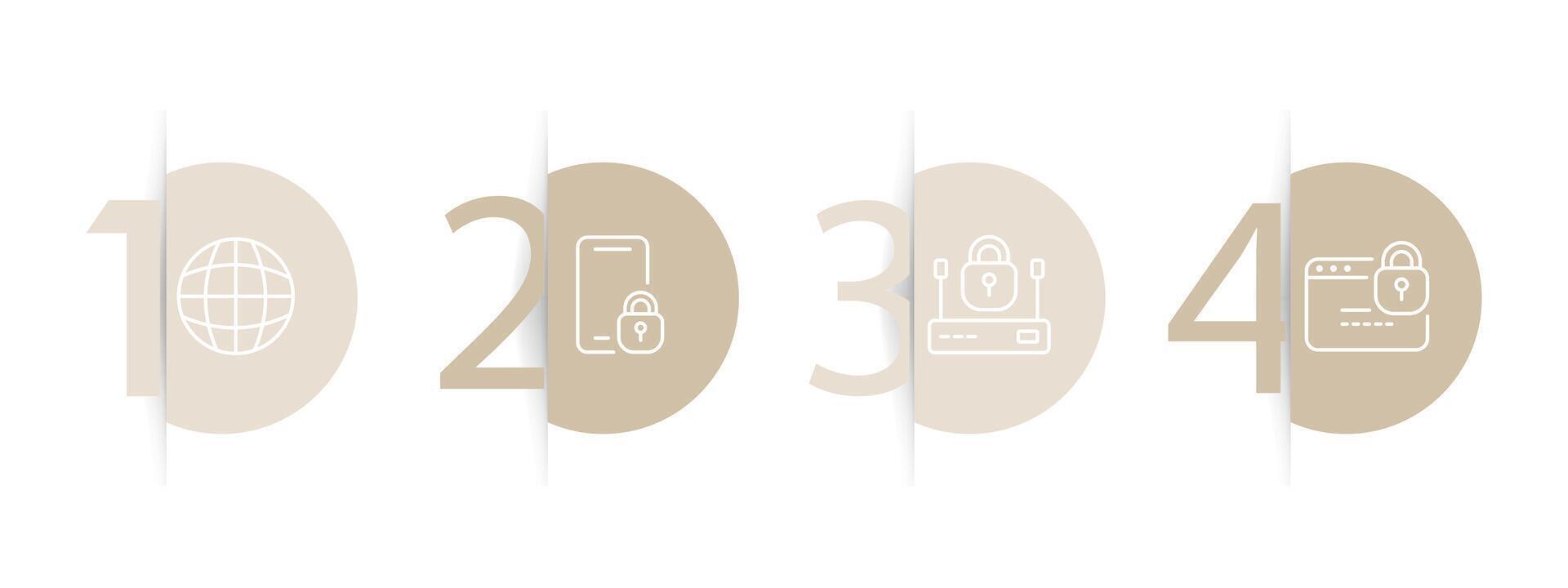 Lock icon set. Password, protection, hacking, wifi password, internet, network protection. Security concept. Pastel color background. line icon for business vector