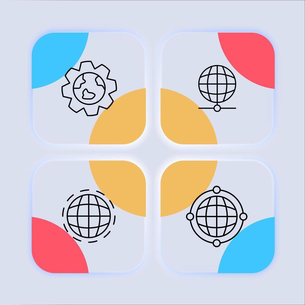 Planet icon set. International transportation, internet, climate, global warming, save the planet. Nature concept. Neomorphism style. line icon for business vector