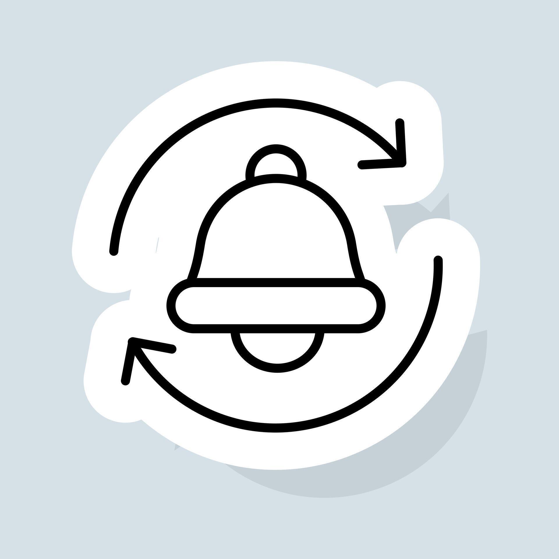 Reminder line icon. Alarm, unread, phone icon, ringtone, message, bell