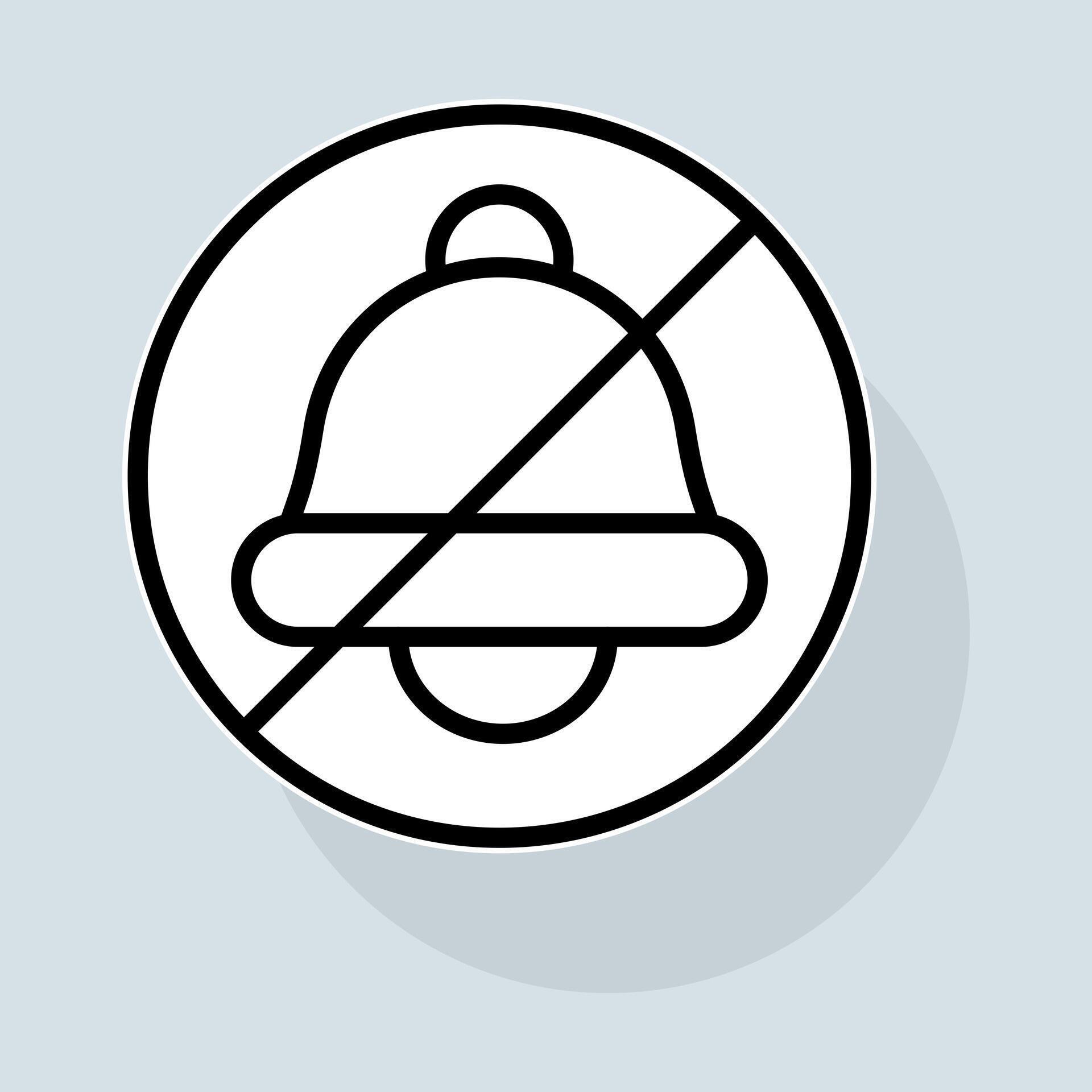 Crossed alarm clock line icon. Ringtone, message, jingle, clock