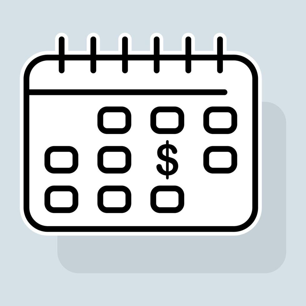 Calendar line icon. Date, year, day, month, holiday, day, event, Maya, time, new year, week, schedule, day off. Calendar concept. sticker line icon on white background vector