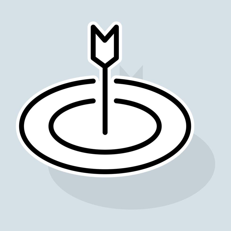 Aim line icon. Shooting, target, victim, optics, zoom, weapons, collimator, war, targeted advertising. Advertising concept. sticker line icon on white background vector