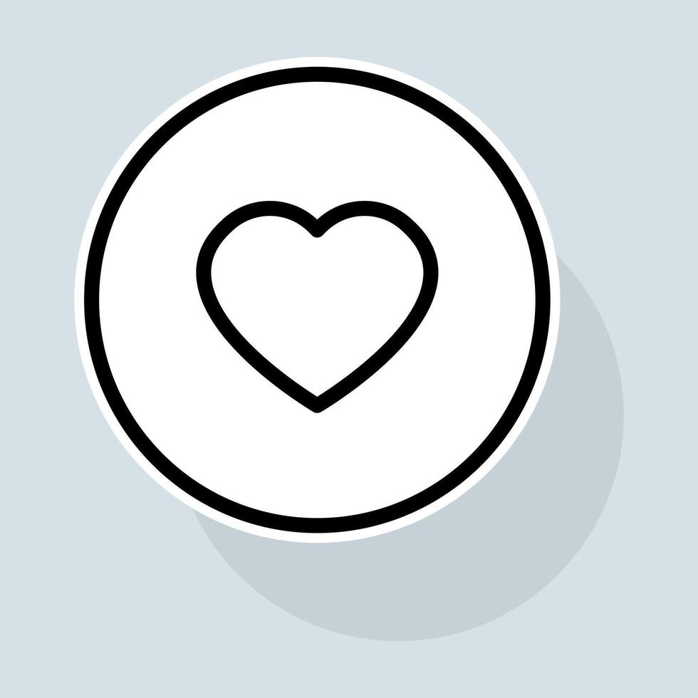 Heart line icon. Like, dislike, feedback, favorites, rating, popularity, social networks, photos. Feedback concept. sticker line icon on white background vector