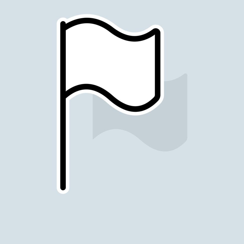 Flag line icon. sports, time trial, country flags, athletics, overcoming distances, Olympic Games, . Sport concept. sticker line icon on white background vector