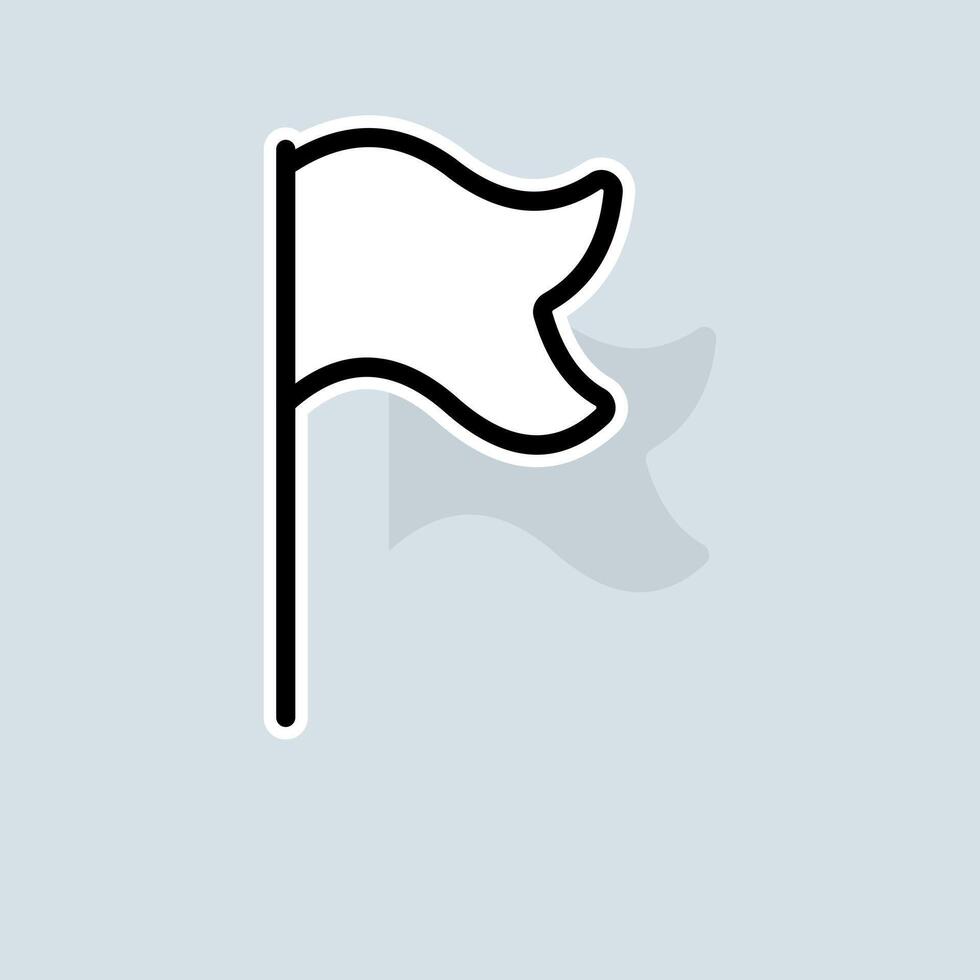 Flag line icon. Overcoming distances, Olympic Games, sports, time trial, country flags, athletics. Sport concept. sticker line icon on white background vector