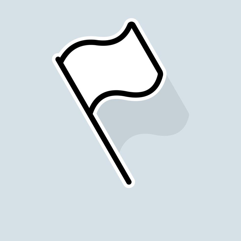 Canted flag line icon. Overcoming distances, Olympic Games, sports, time trial, country flags, athletics. Sport concept. sticker line icon on white background vector