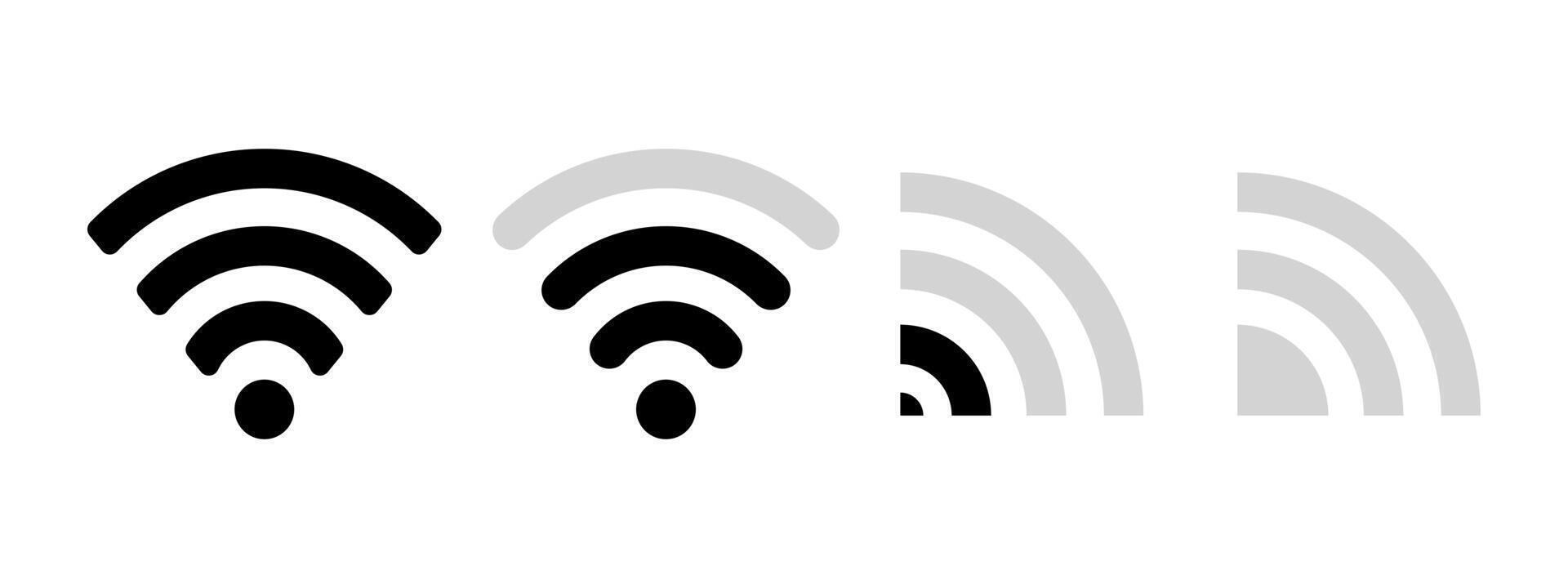 conjunto de Wifi línea icono. red, comunicación, sitio web, comunicación, computadora, mundo amplio web, Google, social red, en línea almacenar. icono para negocio y publicidad vector