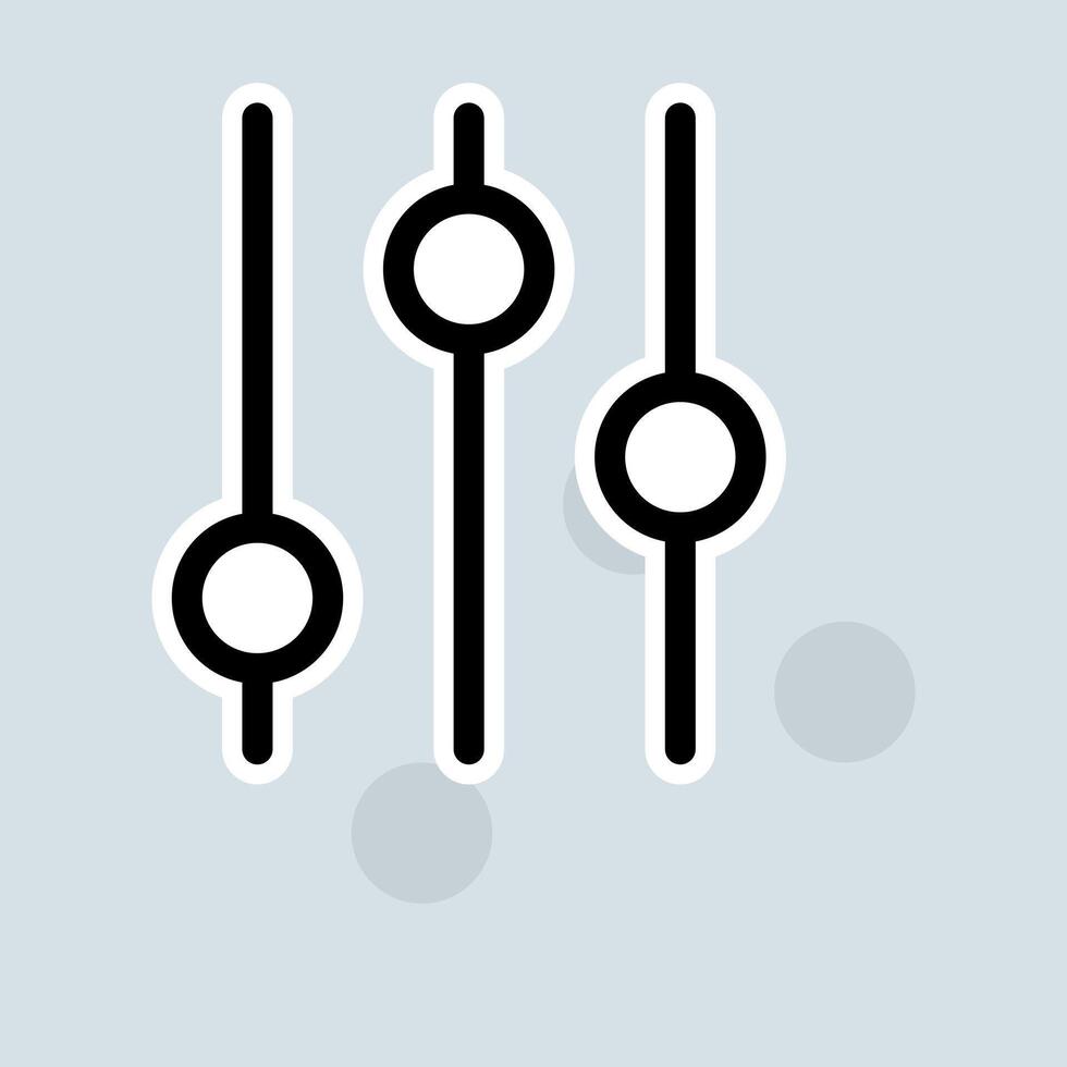 Musical settings line icon. DJ, music processing software, professional music recording, for bands, equalizer. Music concept. sticker line icon on white background vector