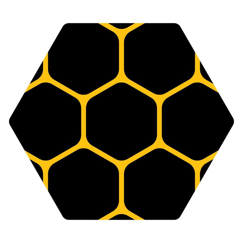 Two color honeycomb line icon. Wax, beehive, apiary, wasps, honey, drone, sting, beekeeper, hexagon, pollen, flowers, cell. icon for business and advertising vector
