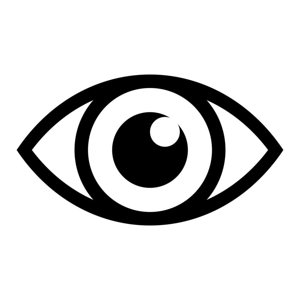 Eye line icon. Pupil, vision, apple, glasses, iris, lens, eyepiece, ophthalmologist, man, camera. icon for business and advertising vector