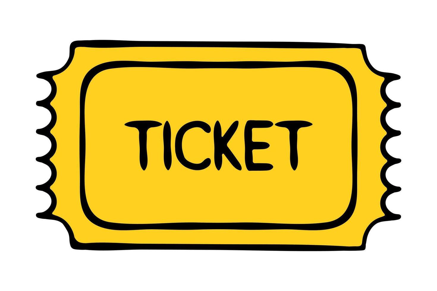Yellow ticket line icon. Train, plane, cinema, theater, travel, tram, ticket office, concert, trip, travel, pass, circus, lottery. icon for business and advertising vector