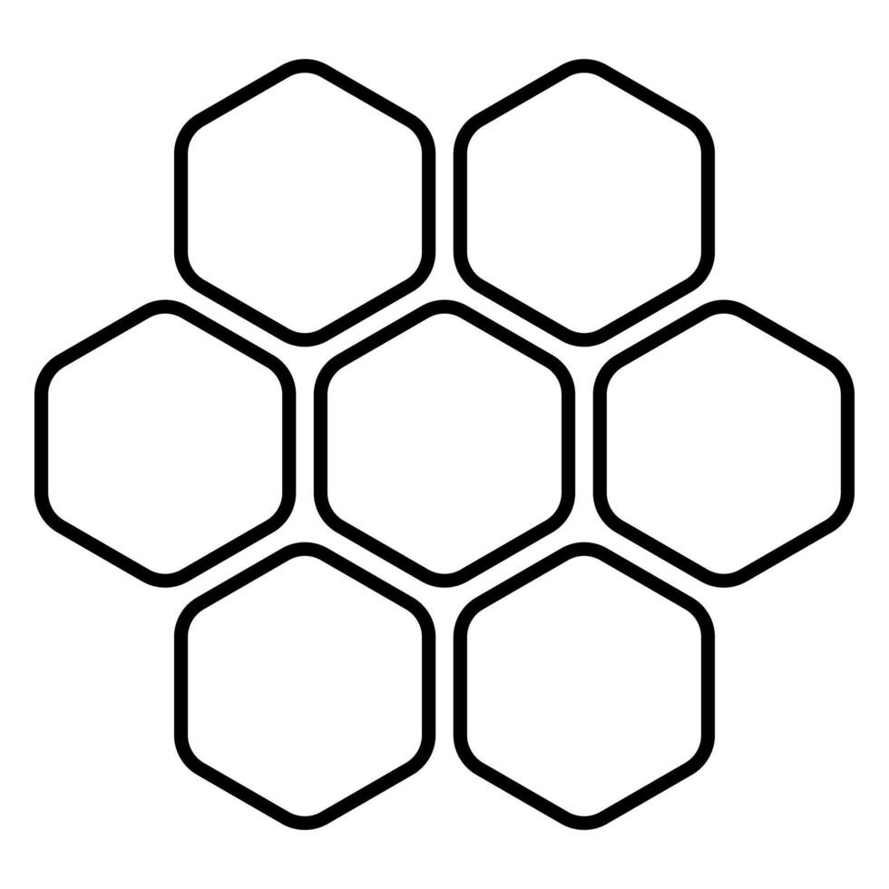 Transparent bee honeycomb line icon. Wax, beehive, apiary, wasps, honey, drone, sting, beekeeper, hexagon, pollen, flowers, cell. icon for business and advertising vector