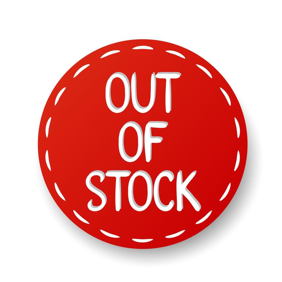 Out of stock on red background line icon. Auction, real estate, valuable, sell, profitable. icon for business and advertising vector