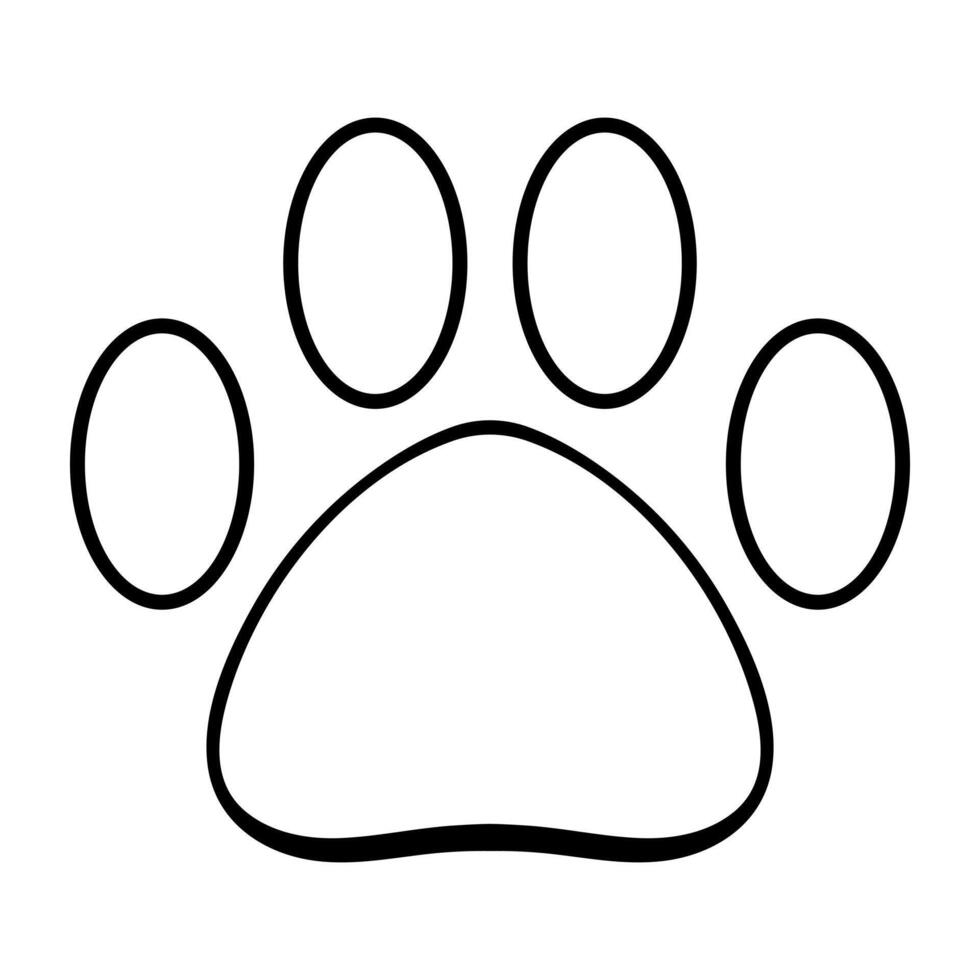 Transparent cat paw dog line icon. Claws, beast, trail, animal, leg, tail, fur, pads. icon for business and advertising vector