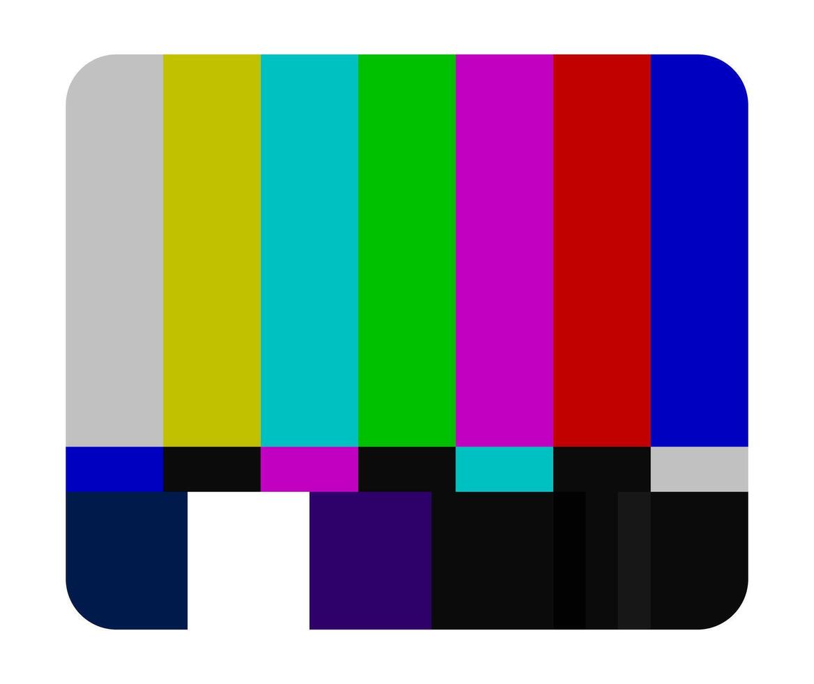Television test chart on white background icon. Screen, remote control, news, antenna, advertising, show, media, plasma. icon for business and advertising vector