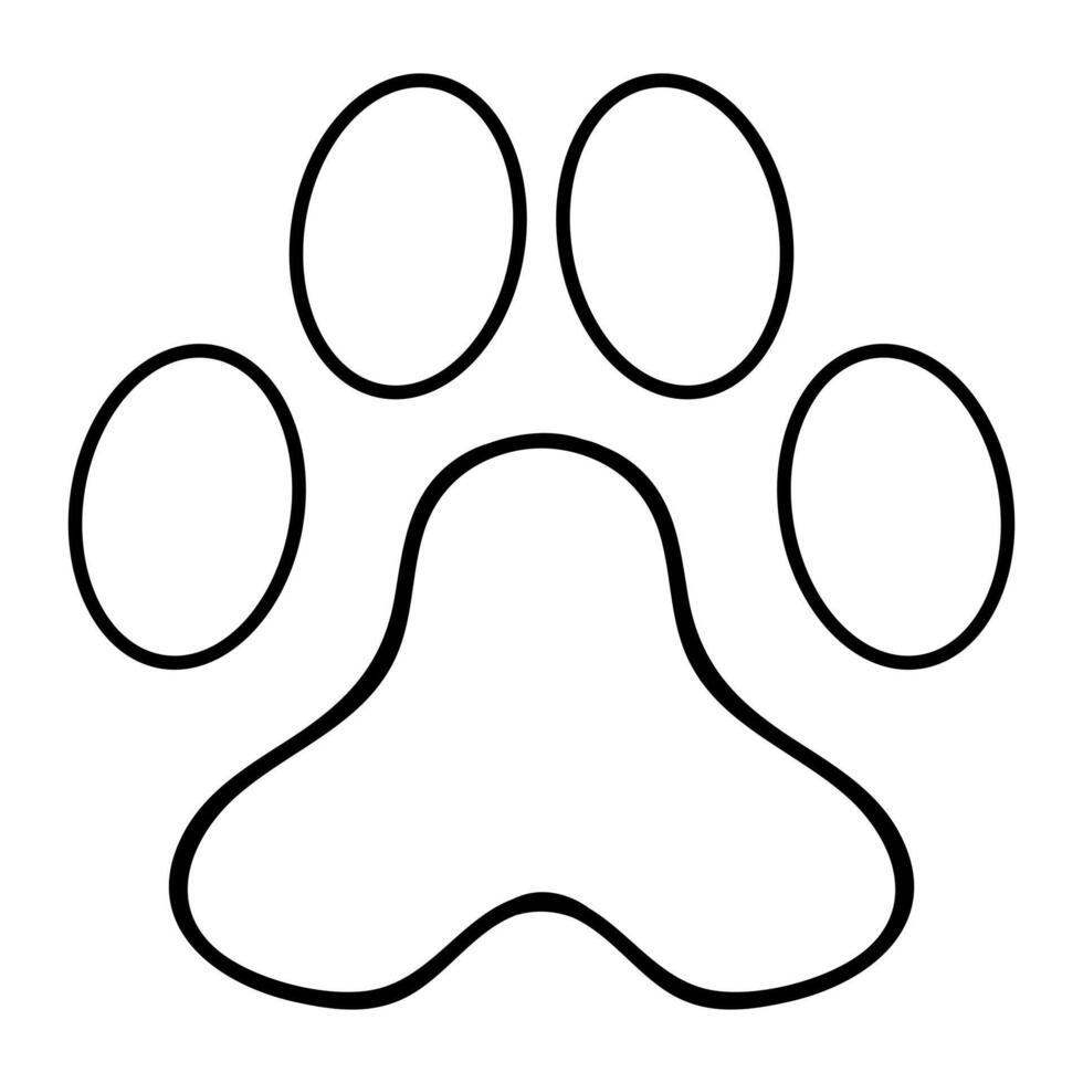 Transparent Wolf paw line icon. Claws, beast, trail, animal, leg, tail, fur, pads. icon for business and advertising vector