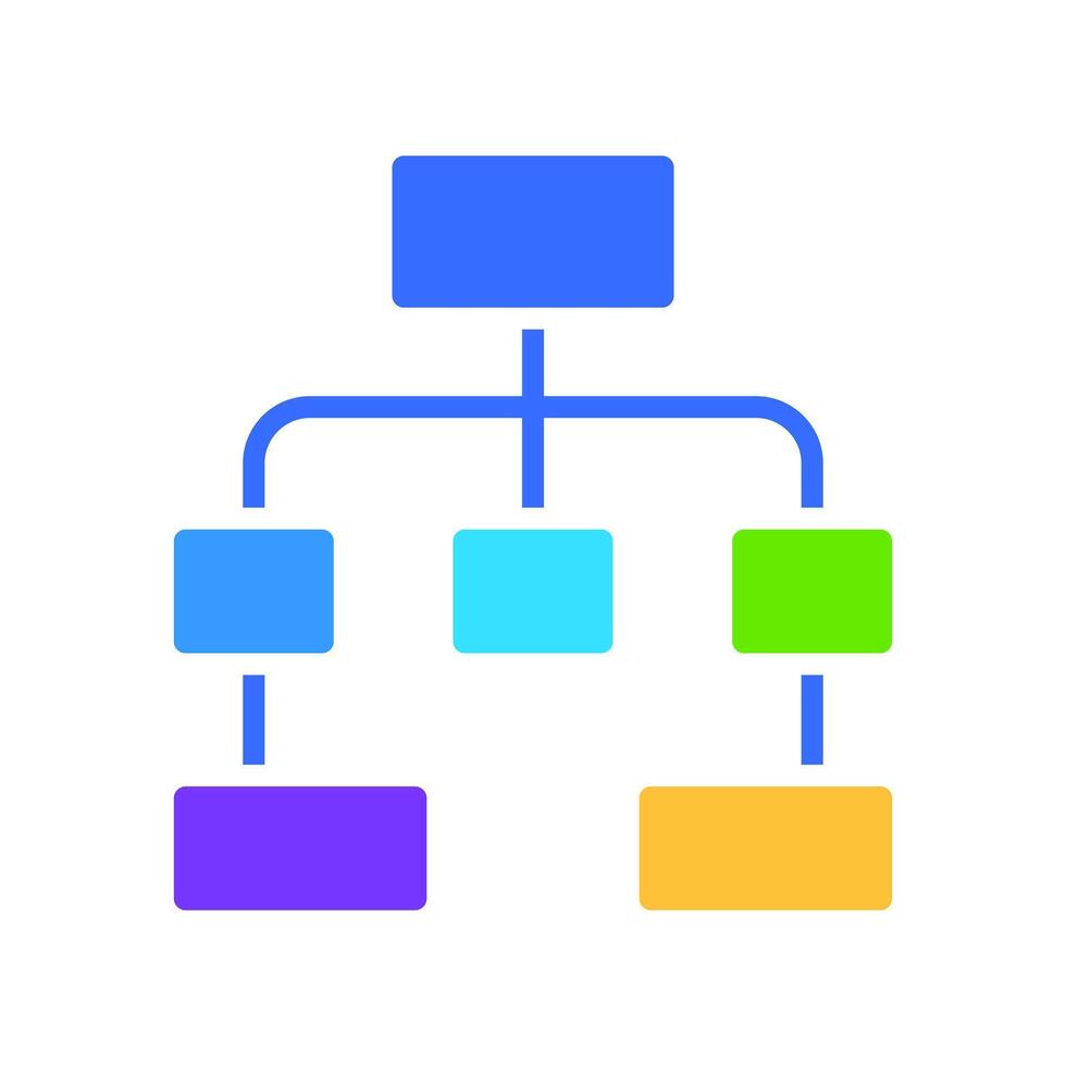 Branching options line icon. Programming, logic, dialogues, screenwriter, plot, response options. colored icon on a white background for business vector
