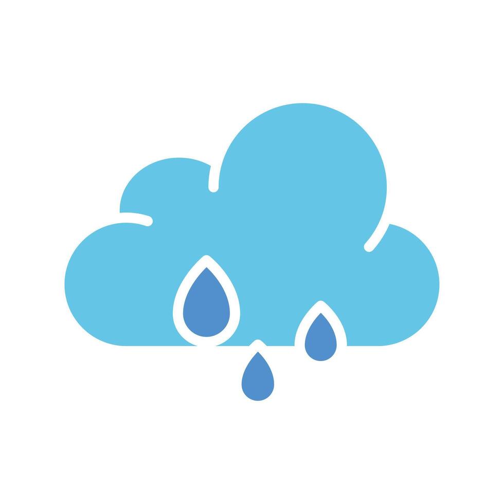 Cloud with rain drops line icon. Cloud, liquid, dew, steam, sun, water, weather, air. colored icon on a white background for business vector