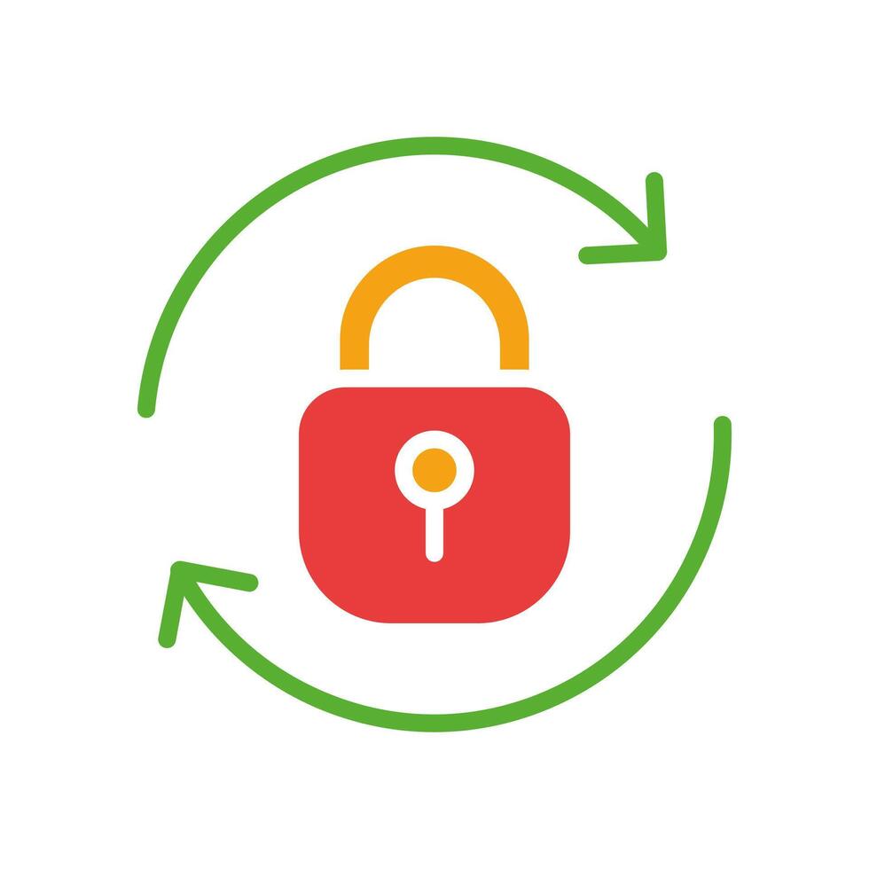 Loop padlock line icon. Hacking, breaking, program, computer, virus. colored icon on a white background for business vector