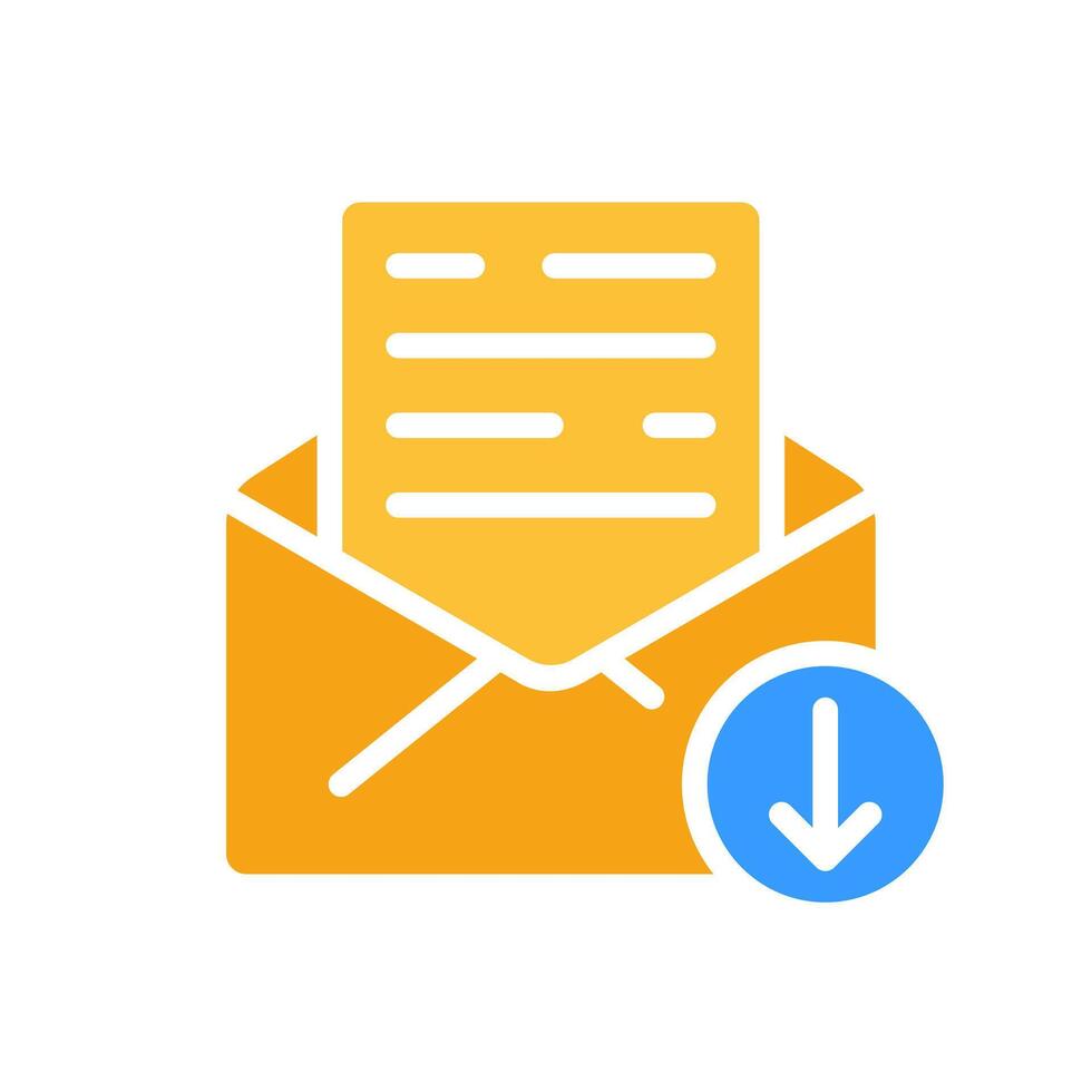 File in email line icon. Letter, envelope, data transfer, service, internet, package. colored icon on a white background for business vector
