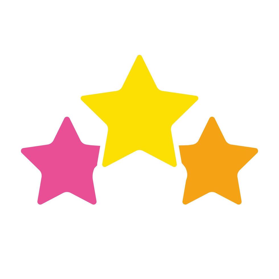 Rating multicolored stars line icon. Favorites, likes, score, quality, dignity. colored icon on a white background for business vector