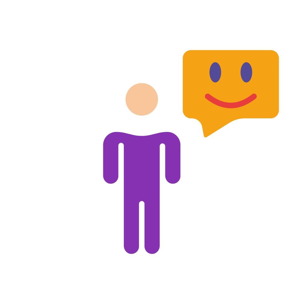 Emotional state line icon. Cheerful person, joy, sensations, pleasure. colored icon on a white background for business vector