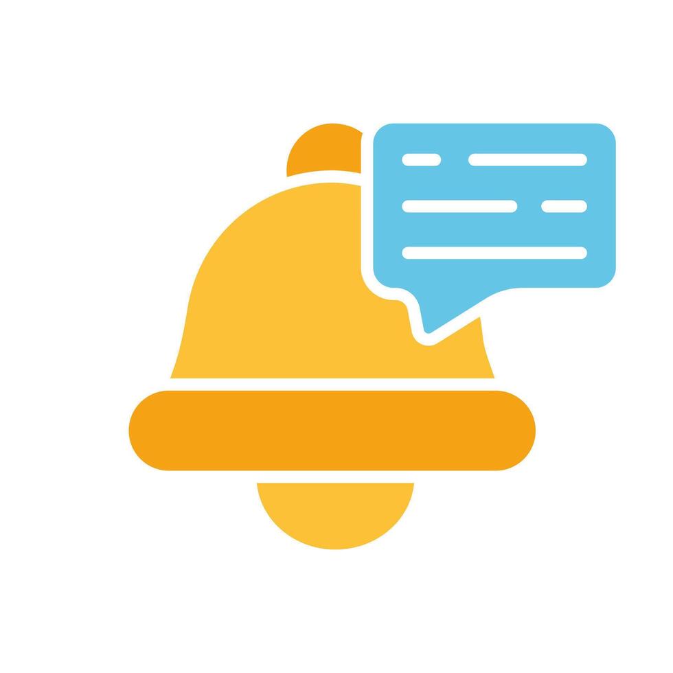 Dialog box with bell line icon. Notification, delayed message, communication, chatting, online, internet, email. colored icon on a white background for business vector