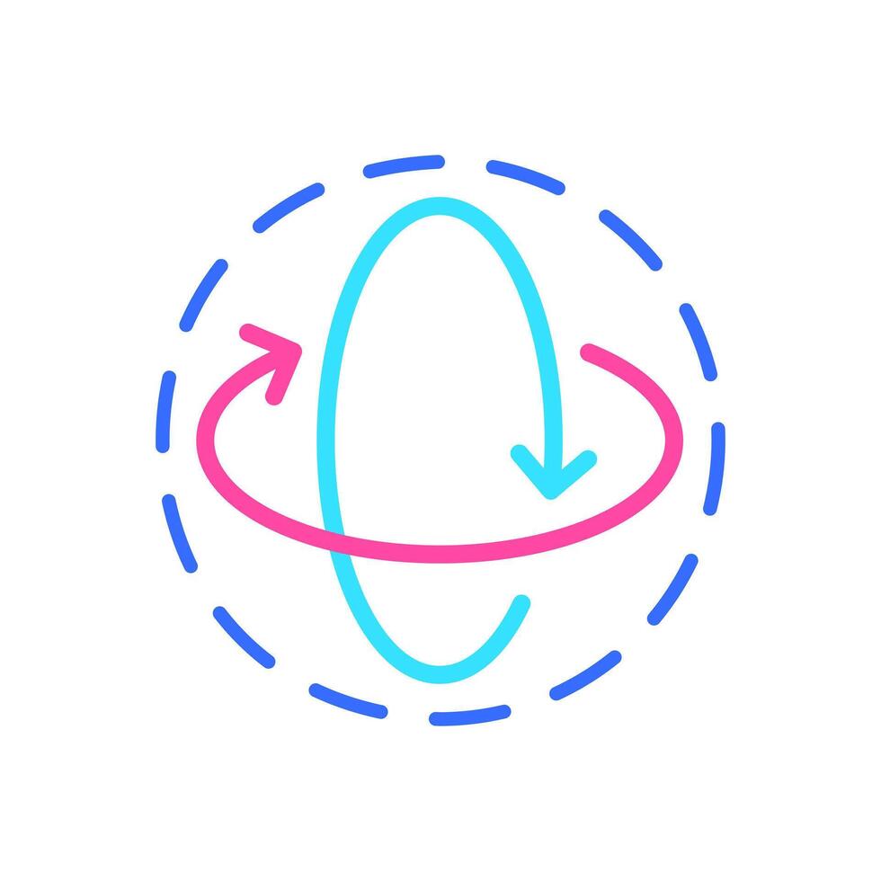 Cycle line icon. Circle, period, repetition, year, month, periodicity, recursion, circulation. colored icon on a white background for business vector
