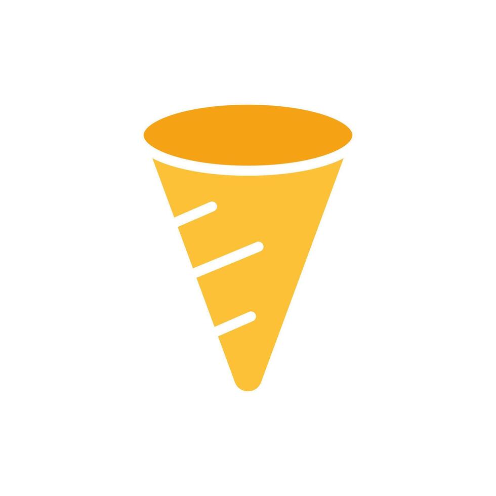 Ice cream cone line icon. Sweetness, cookie, dessert, waffle, bagel. colored icon on a white background for business vector