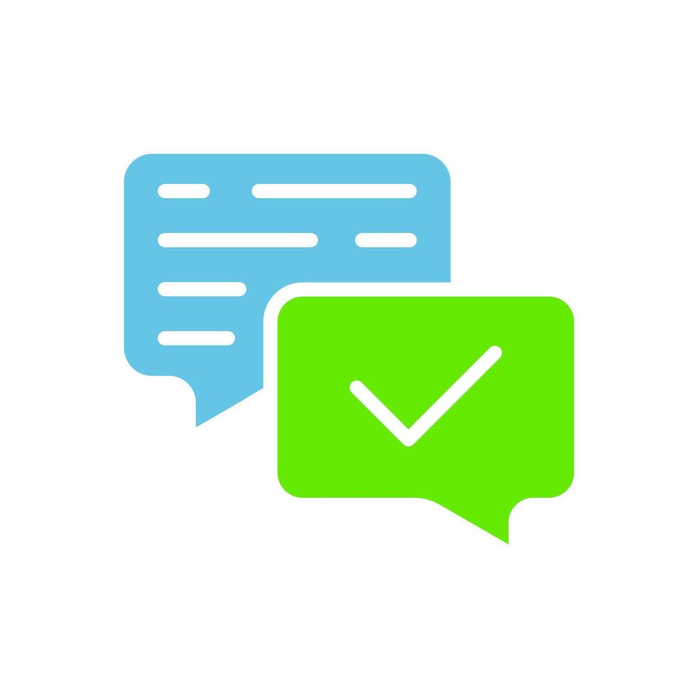 Dialog cloud with check mark line icon. Comic, communication, message, communication, social network. colored icon on a white background for business vector