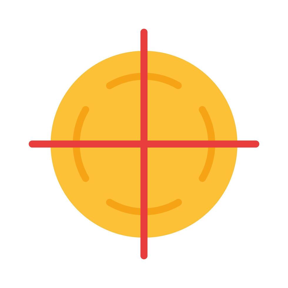 Sight line icon. Target advertising, target, front sight, sniper, target, optics, weapons. colored icon on a white background for business vector