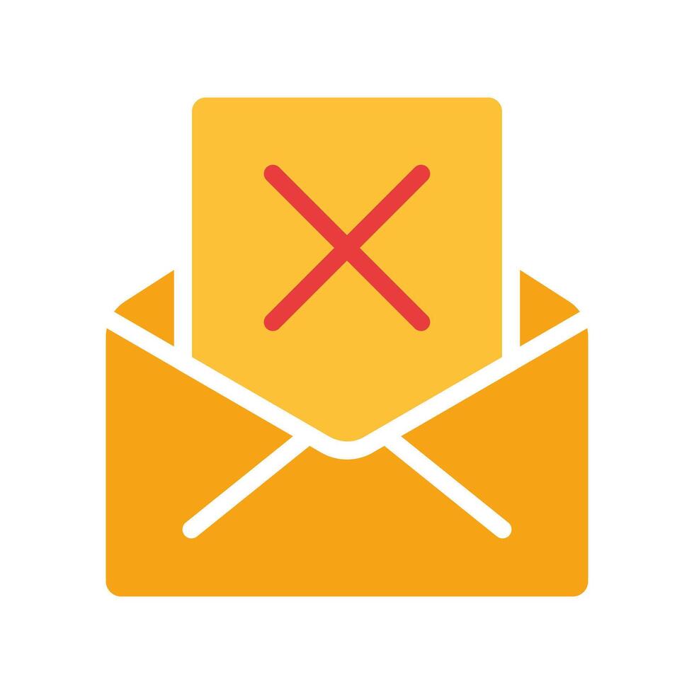 Mail with cross line icon. Cancellation, letter, envelope, data transfer, service, internet. colored icon on a white background for business vector