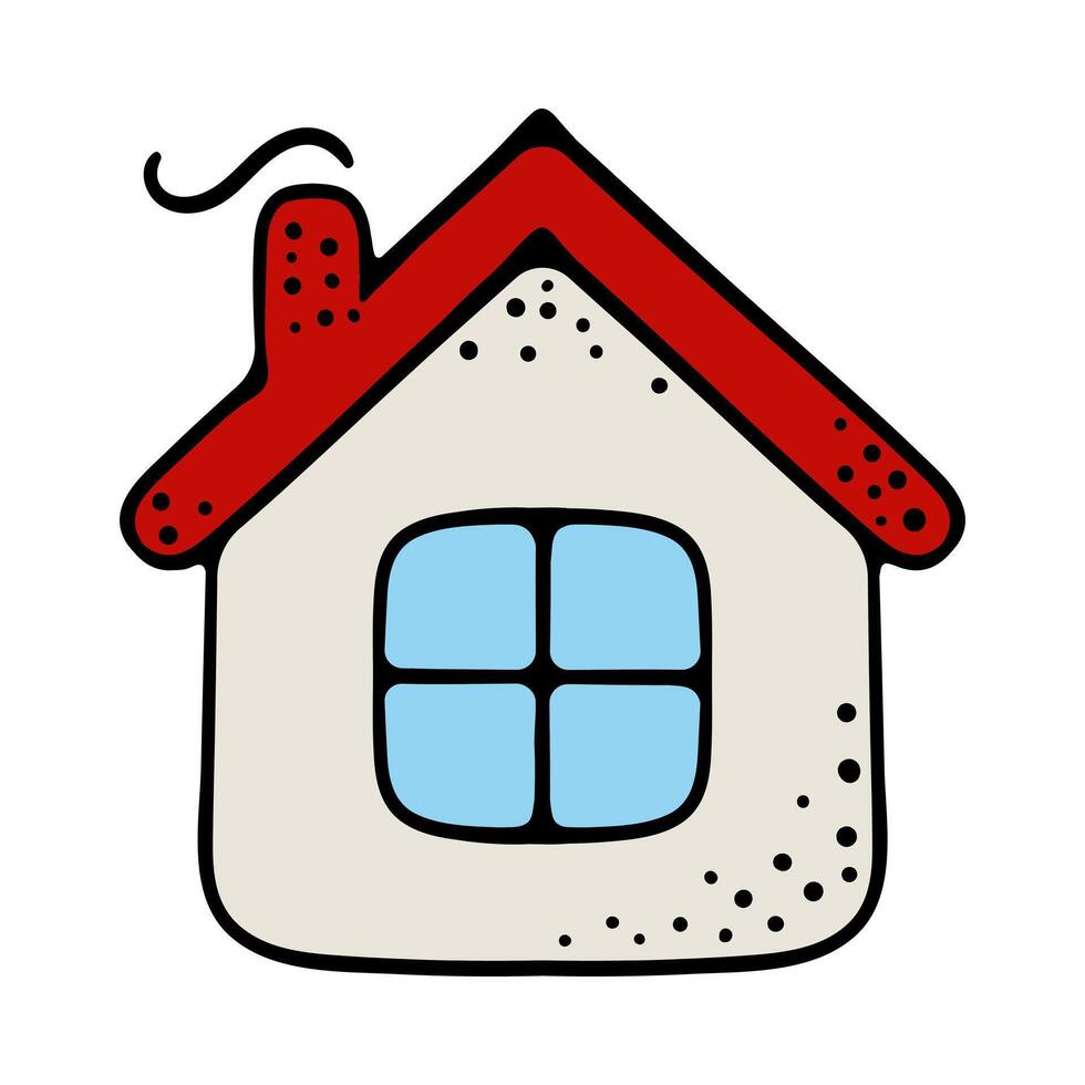 House with a chimney pipe with smoke coming out of it. Decoration, decorate, christmas, new year, eve, december 25, winter, holiday atmosphere, celebrate, family celebration, traditions. Colorful icon vector