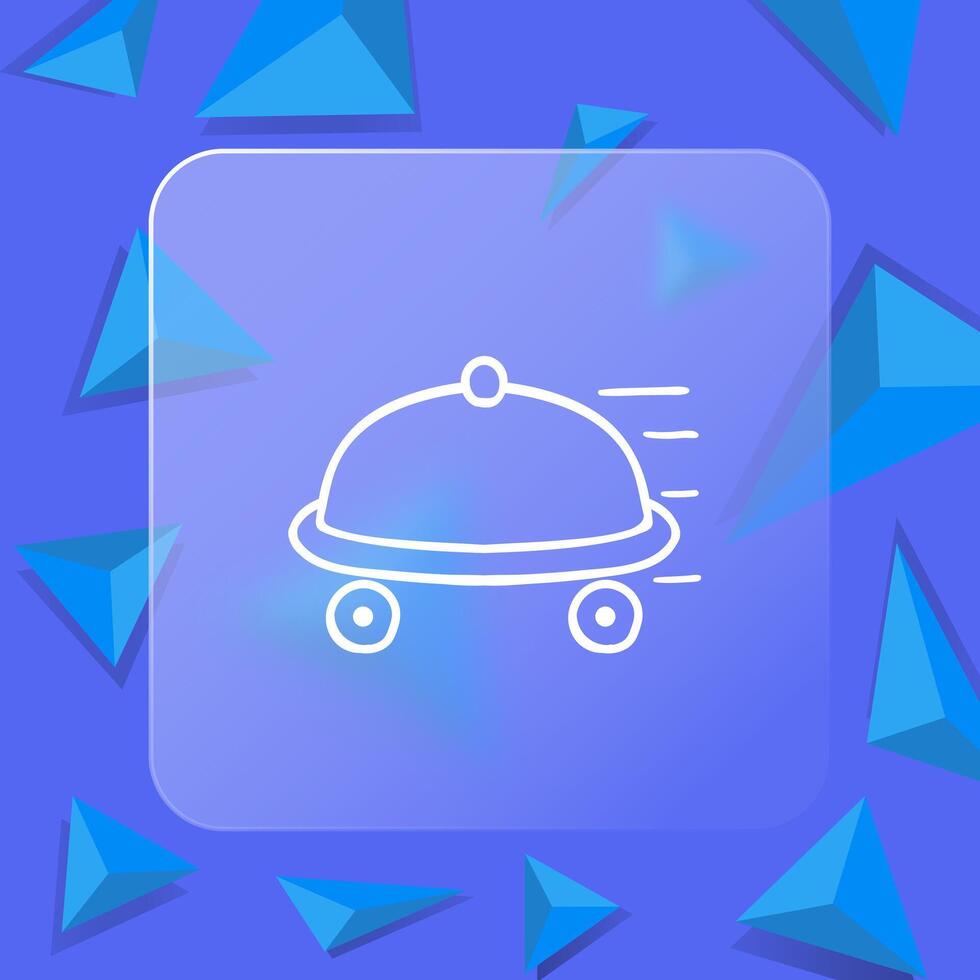 Food delivery line icon. Fast food, fast delivery, lunch, canteen, groceries. Glassmorphism style. line icon vector