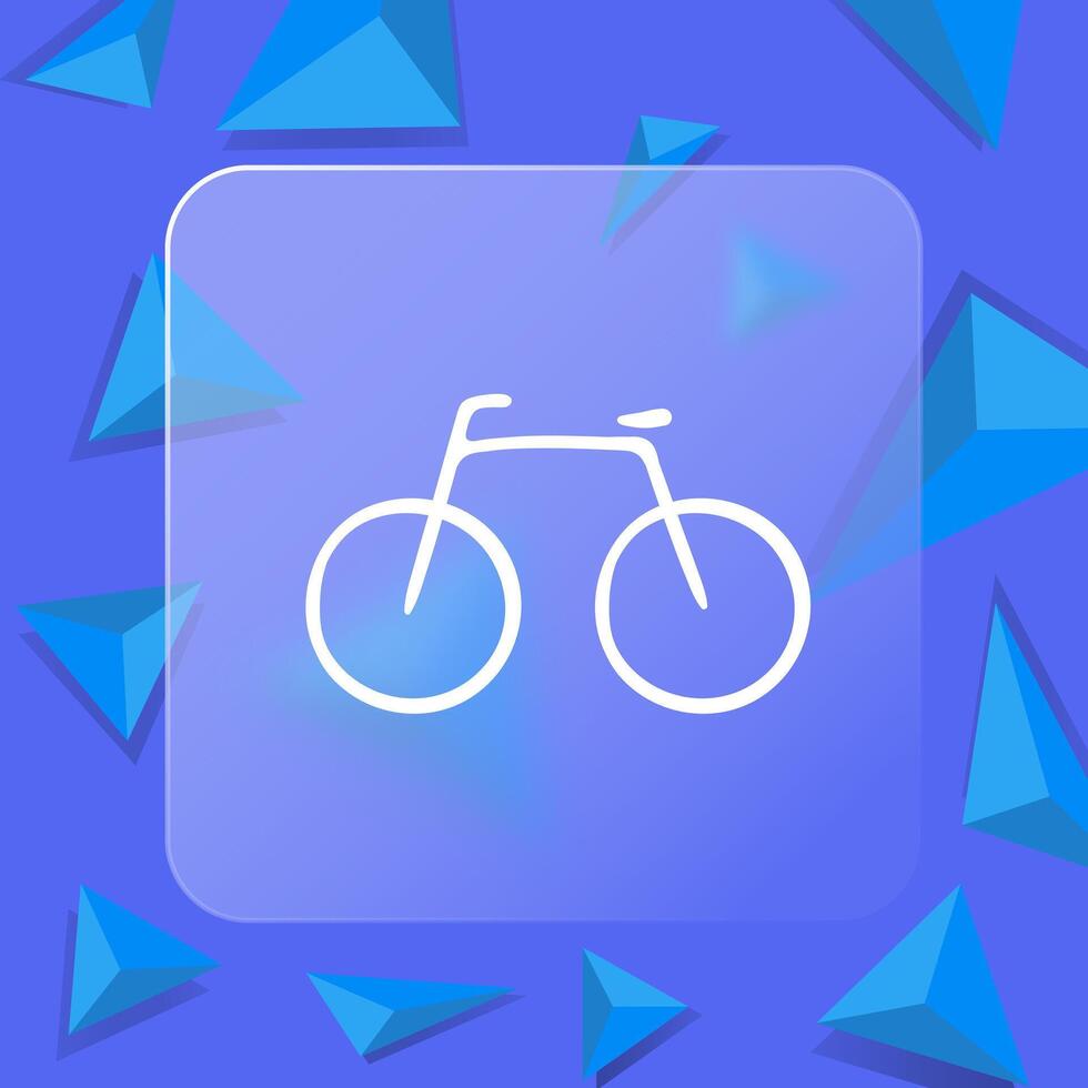 Bicycle line icon. Wheel, steering wheel, sport, transport, road, ride, helmet, speed. Glassmorphism style. line icon vector