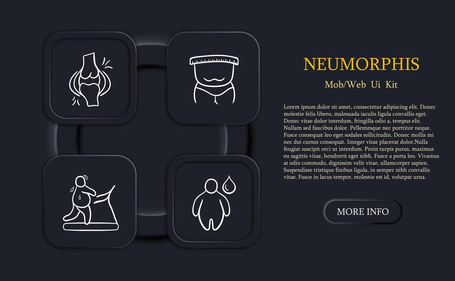 Overweight line icon. Plus size, tendon injury, xxl size, obesity problem, weight, scales. Neomorphism style. line icon vector