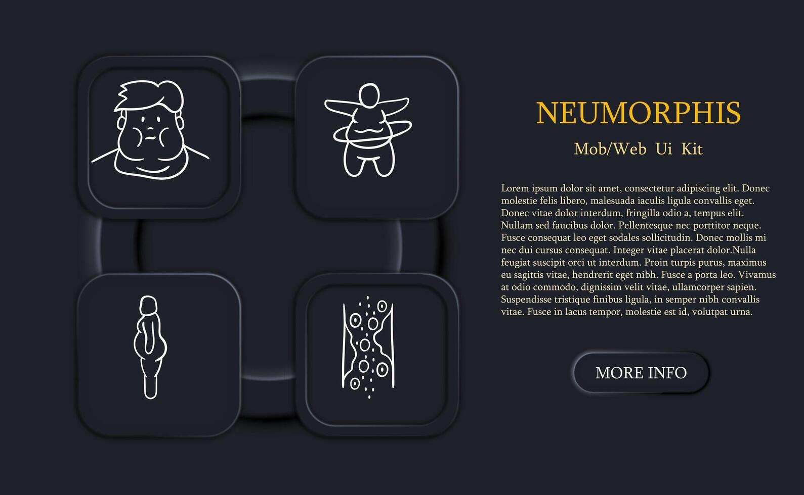 Overweight line icon. Plus size, tendon injury, xxl size, obesity problem, weight, scales. Neomorphism style. line icon vector