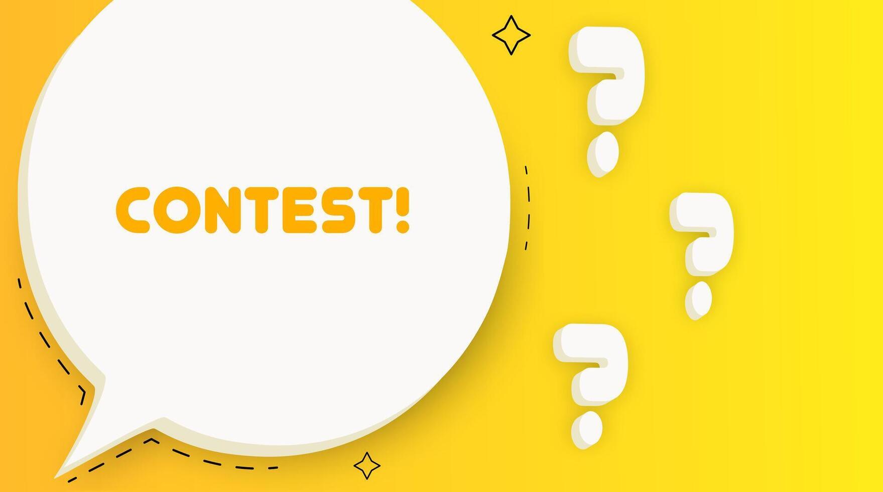 Contest banner. Speech bubble with Contest text. Business concept. 2d illustration. Pop art style. line icon for Business and Advertising. vector