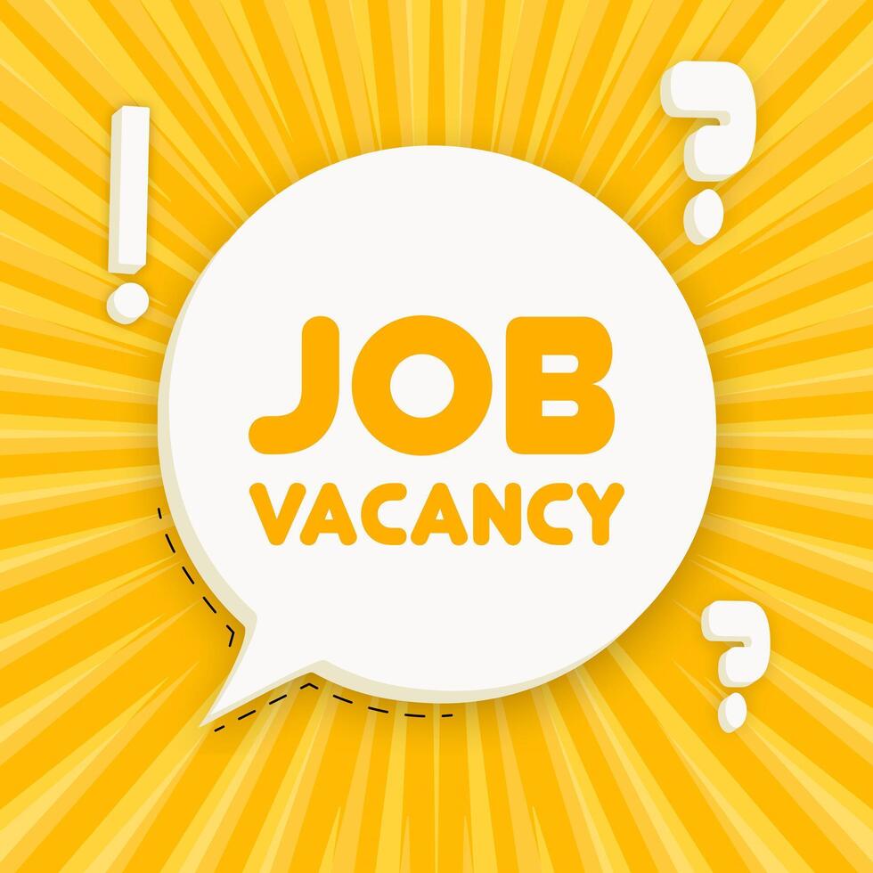 Job vacancy banner. Speech bubble with Job vacancy text. Business concept. 3d illustration. Spiral background. line icon for business and advertising vector