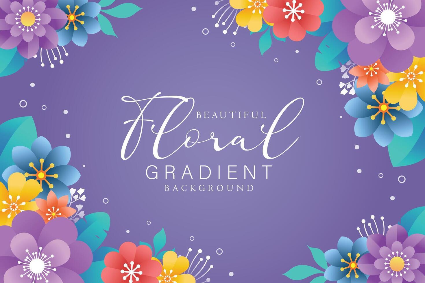 Beautiful Template Colorful floral gradient background vector