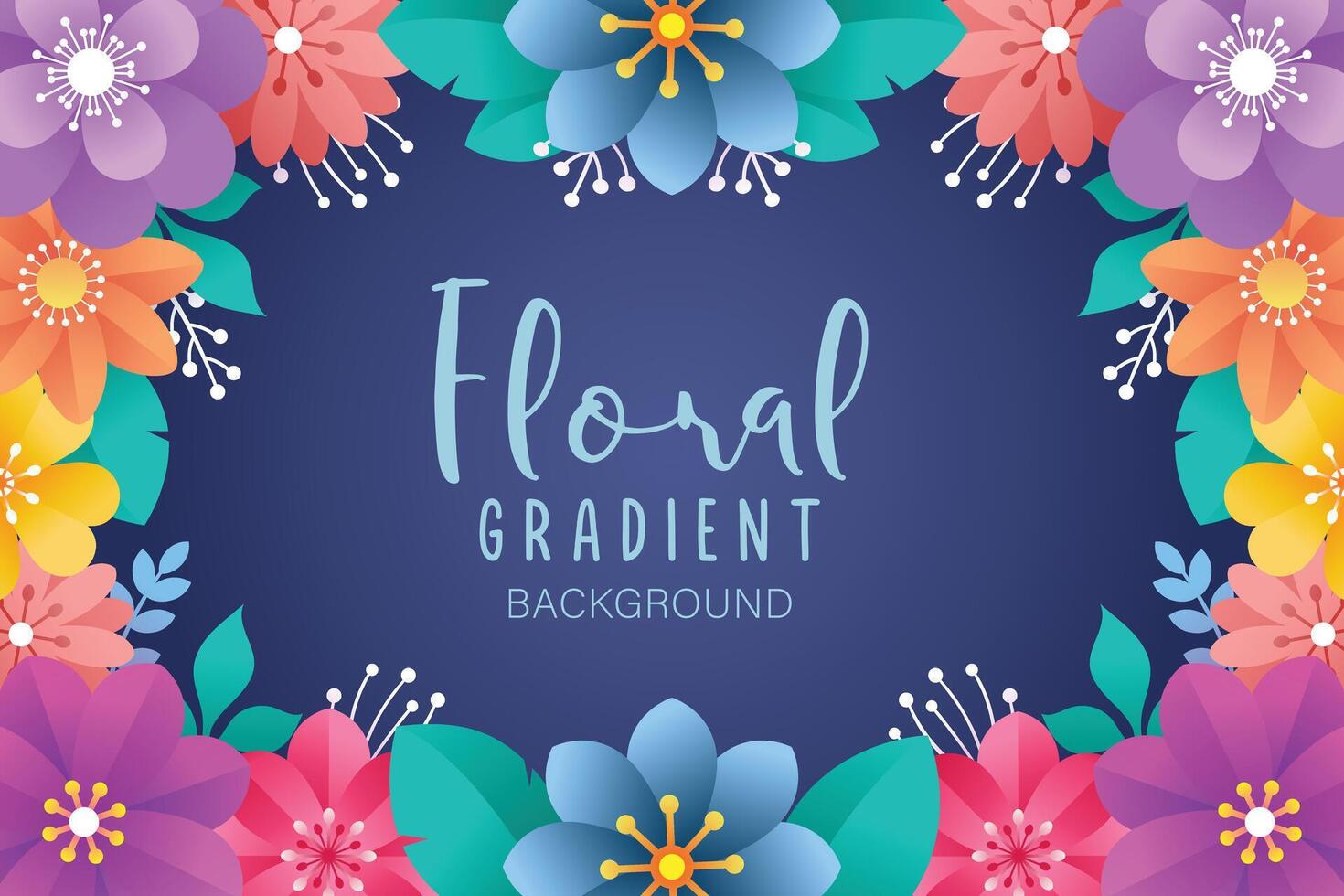 Beautiful Template Colorful floral gradient background vector