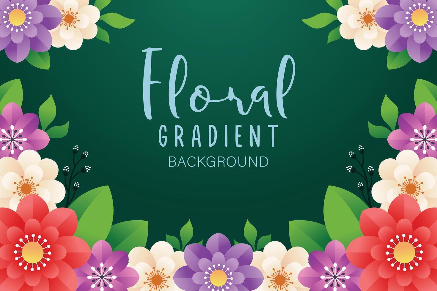 Beautiful Template Colorful floral gradient background vector