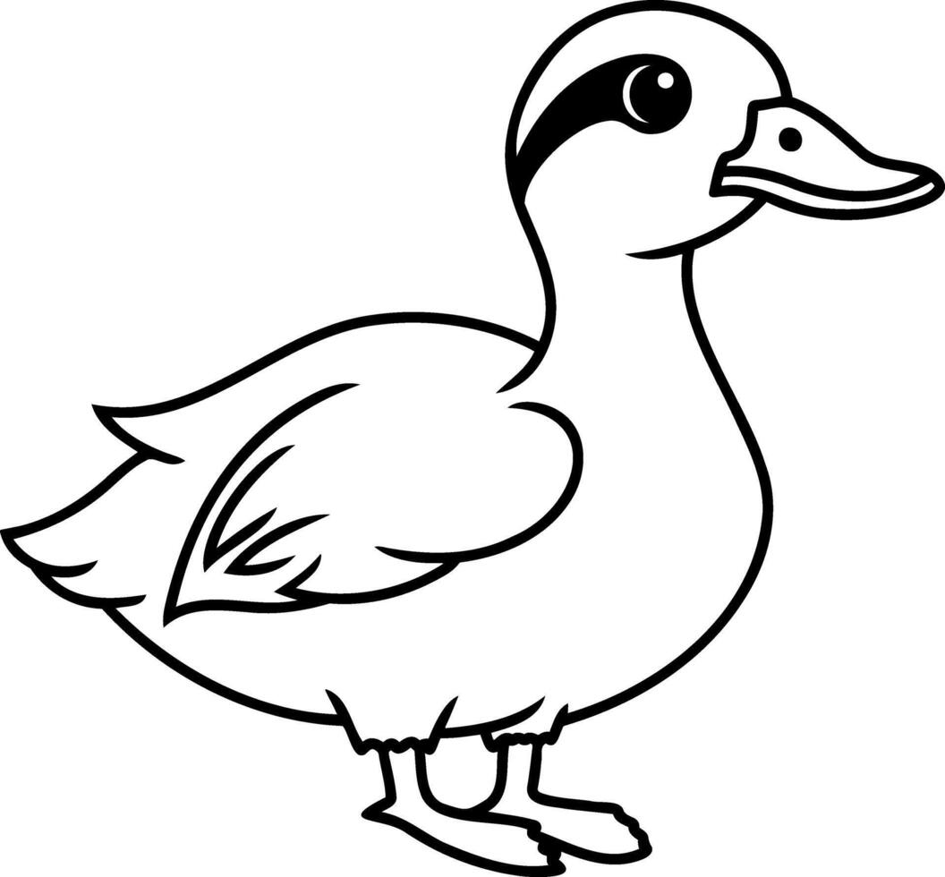 Doodle duck clip art Hand drawn animal bird icon vector