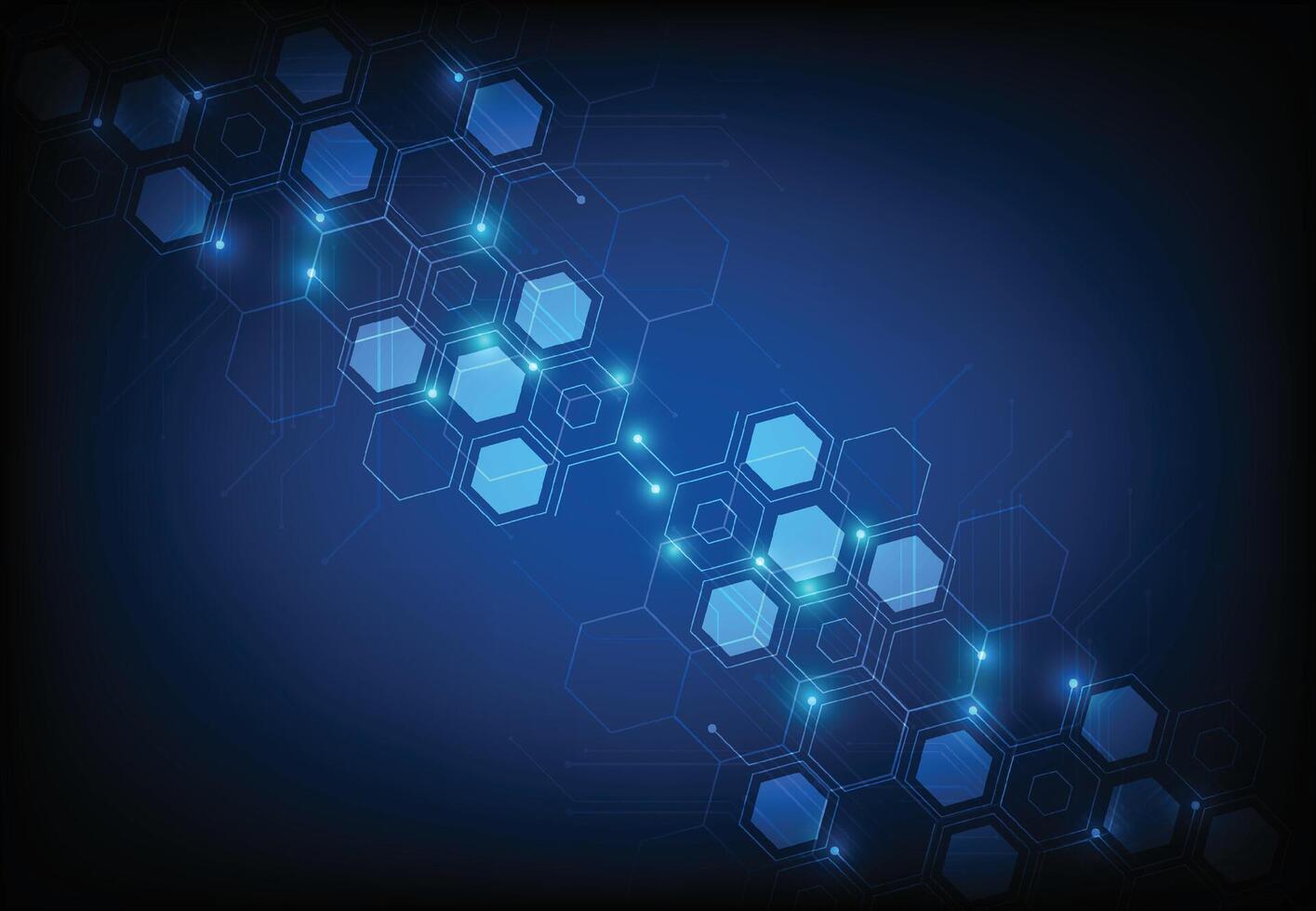 Abstract science template. Technology lines and dots connection background. Wallpaper or banner with a DNA molecules vector