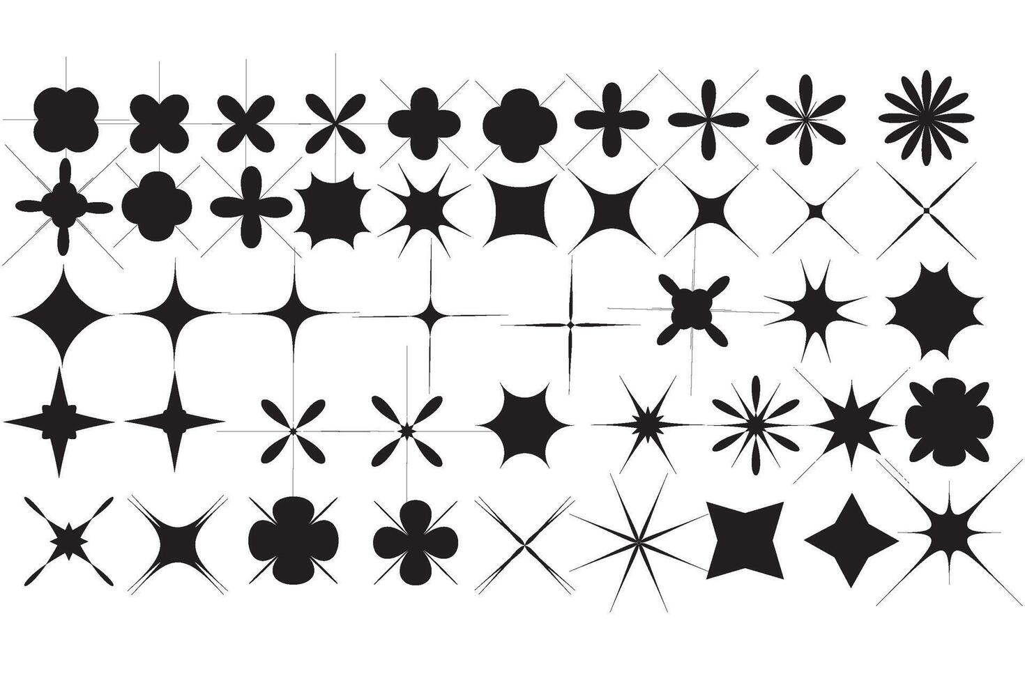 Star sparkle icon. Christmas stars icons. Futuristic shapes. Flashes from fireworks vector