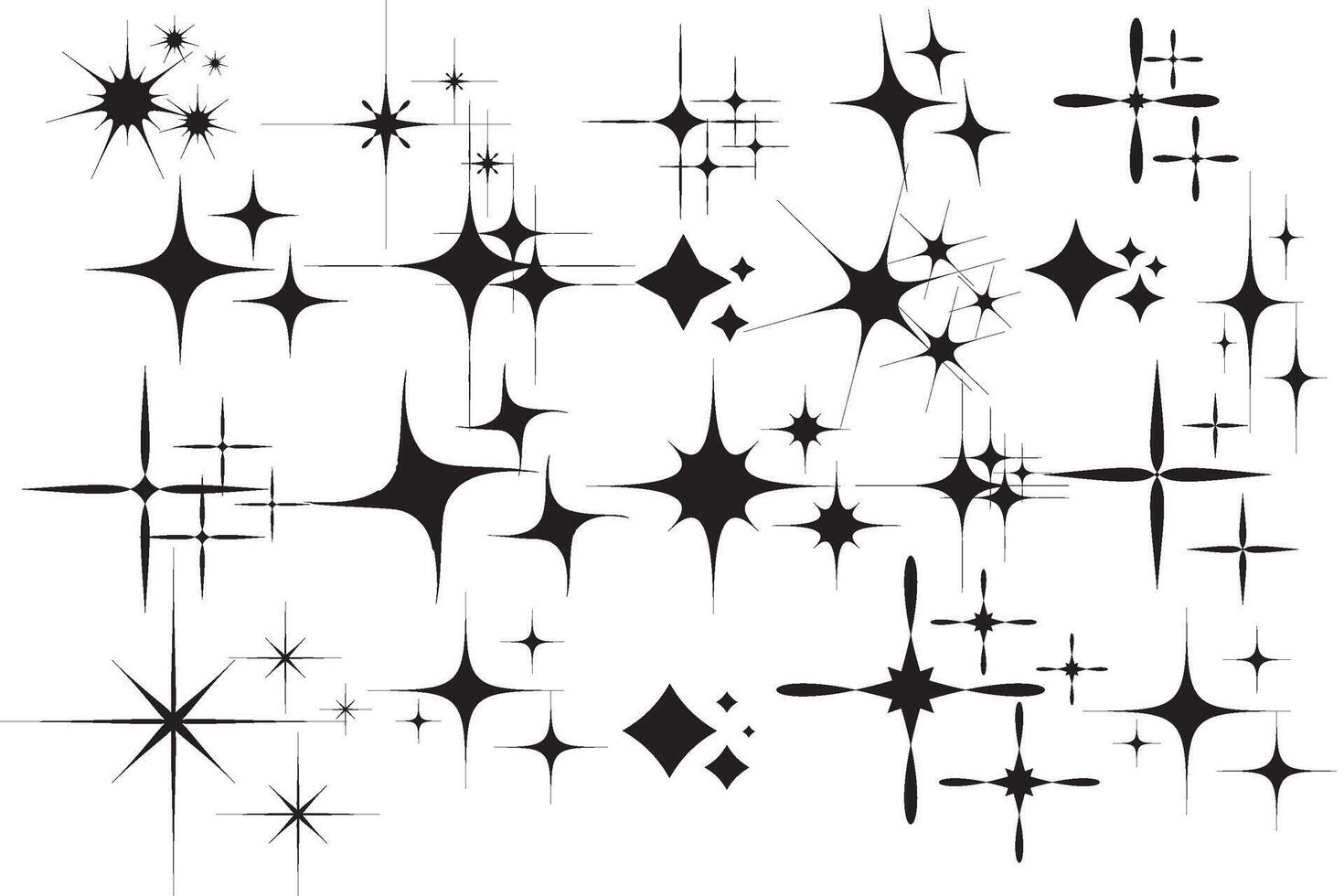 Star sparkle icon. Christmas stars icons. Futuristic shapes. Flashes from fireworks vector